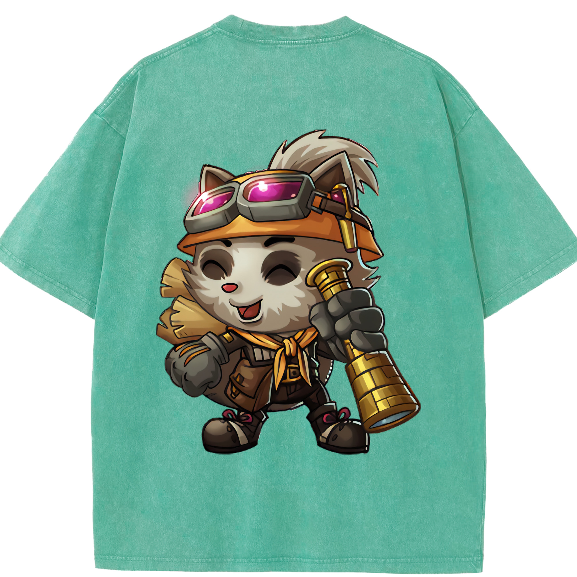 リーグ・オブ・レジェンド League of Legends LOL 綿100% ヴィンテージ風 半袖Tシャツ（背面プリント）